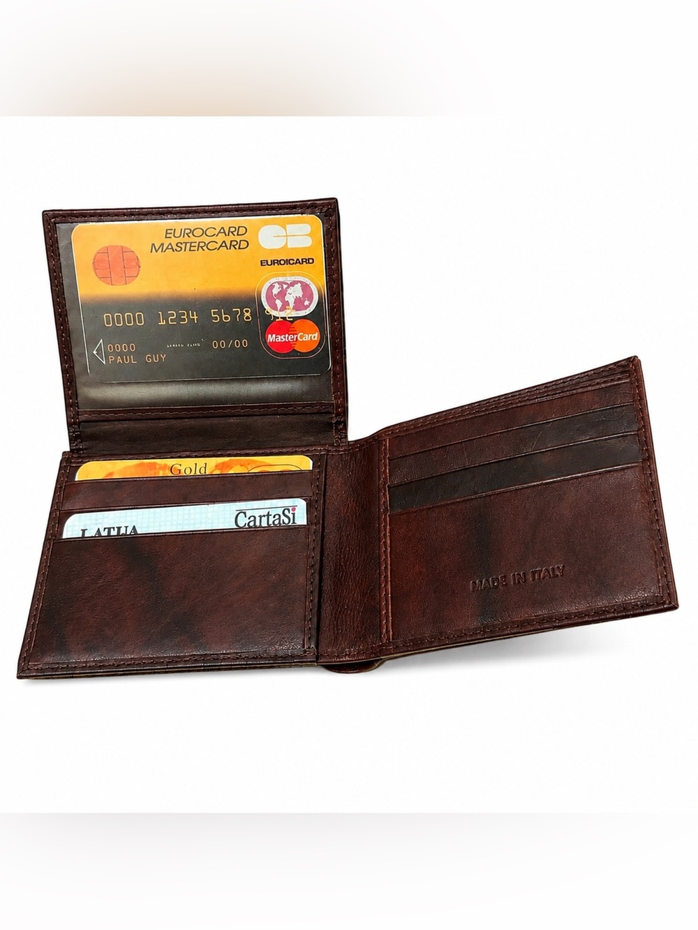 Genuine Italian Leather Wallet Fold over 
Made in Italy Classic Vintage Like New